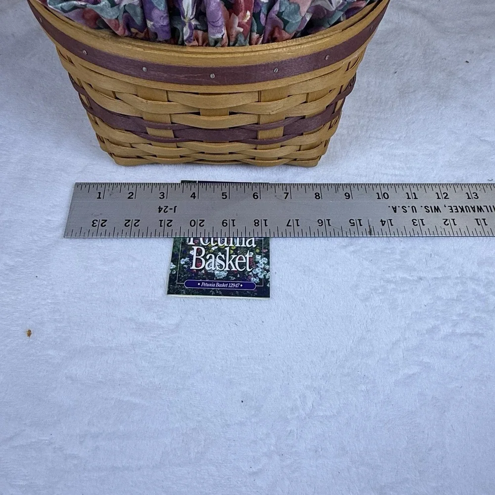 Longaberger 1997 May Series Petunia Basket Liner Protector Card 12947 Vintage